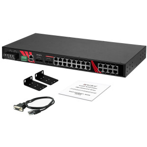 Antaira LMX-2804G-4XS (-T) 28-Port Managed Gigabit Ethernet Switch, four 1G/2.5G/10G SFP+ Slots